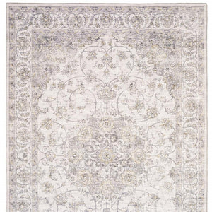 HomeRoots 5' Beige Gold and Grey Oriental Area Rug - Durable, Stain-Resistant, Perfect for High-Traffic Spaces 5' X 7' 509514