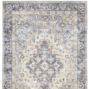HomeRoots 5' Vibrant Oriental Power Loom Area Rug - Stain-Resistant, Durable, Stylish Design for Any Room 5' X 7' 509518