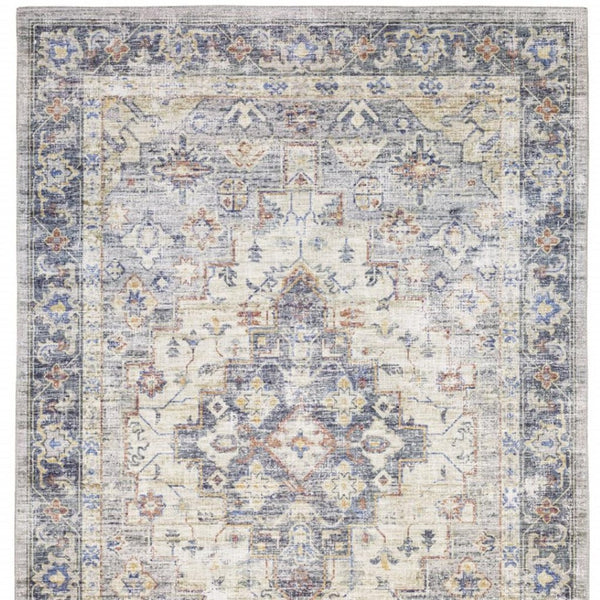 HomeRoots 5' Vibrant Oriental Power Loom Area Rug - Stain-Resistant, Durable, Stylish Design for Any Room 5' X 7' 509518