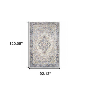 HomeRoots 5' Vibrant Oriental Power Loom Area Rug - Stain-Resistant, Durable, Stylish Design for Any Room 8' X 10' 509519