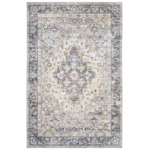 HomeRoots 5' Vibrant Oriental Power Loom Area Rug - Stain-Resistant, Durable, Stylish Design for Any Room 9' X 12' 509520