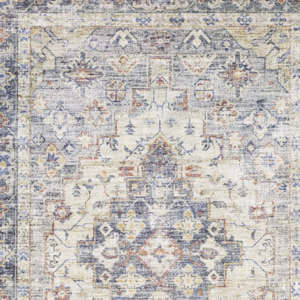 HomeRoots 5' Vibrant Oriental Power Loom Area Rug - Stain-Resistant, Durable, Stylish Design for Any Room 9' X 12' 509520
