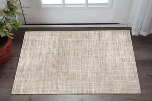 HomeRoots 2' Beige Grey Ivory Tan and Brown Abstract Runner Rug - Stain Resistant, Modern Style for High-Traffic Areas 3' x 5' 509530