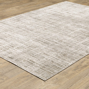 HomeRoots 2' Beige Grey Ivory Tan and Brown Abstract Runner Rug - Stain Resistant, Modern Style for High-Traffic Areas 10' X 13' 509534