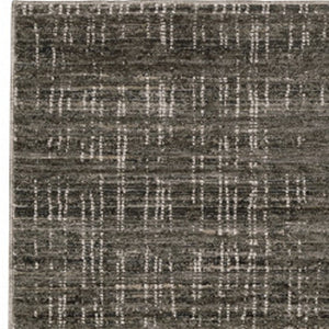 HomeRoots 2' Contemporary Charcoal Grey Abstract Power Loom Runner Rug - Stain Resistant for High-Traffic Areas 2'3" x 7'6" 509535