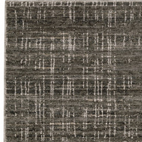 HomeRoots 2' Contemporary Charcoal Grey Abstract Power Loom Runner Rug - Stain Resistant for High-Traffic Areas 2'3" x 7'6" 509535