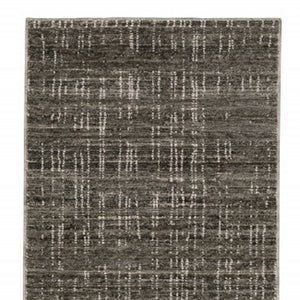 HomeRoots 2' Contemporary Charcoal Grey Abstract Power Loom Runner Rug - Stain Resistant for High-Traffic Areas 2'3" x 7'6" 509535