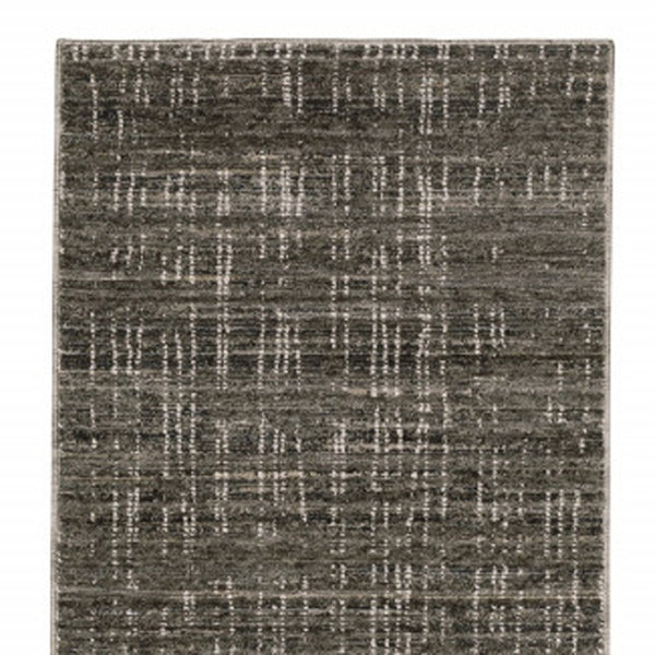 HomeRoots 2' Contemporary Charcoal Grey Abstract Power Loom Runner Rug - Stain Resistant for High-Traffic Areas 2'3" x 7'6" 509535