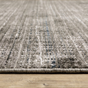 HomeRoots 2' Contemporary Charcoal Grey Abstract Power Loom Runner Rug - Stain Resistant for High-Traffic Areas 2'3" x 7'6" 509535