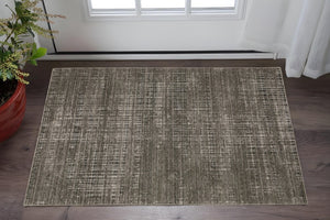 HomeRoots 2' Contemporary Charcoal Grey Abstract Power Loom Runner Rug - Stain Resistant for High-Traffic Areas 3' x 5' 509536