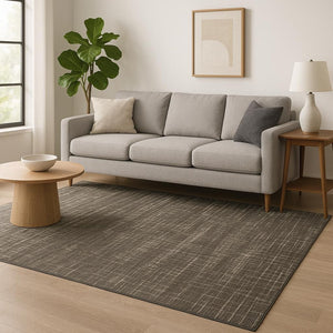 HomeRoots 2' Contemporary Charcoal Grey Abstract Power Loom Runner Rug - Stain Resistant for High-Traffic Areas 5' X 8' 509537