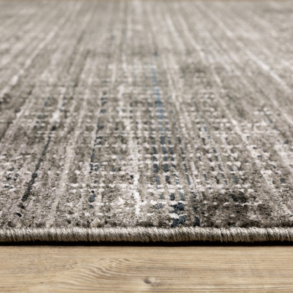 HomeRoots 2' Contemporary Charcoal Grey Abstract Power Loom Runner Rug - Stain Resistant for High-Traffic Areas 5' X 8' 509537