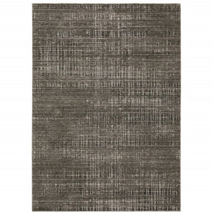 HomeRoots 2' Contemporary Charcoal Grey Abstract Power Loom Runner Rug - Stain Resistant for High-Traffic Areas 7' X 10' 509538