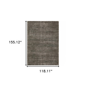 HomeRoots 2' Contemporary Charcoal Grey Abstract Power Loom Runner Rug - Stain Resistant for High-Traffic Areas 10' X 13' 509540