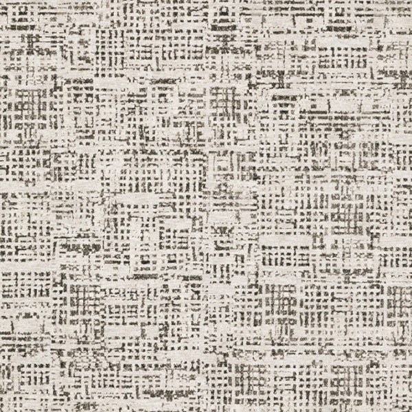 HomeRoots 2' Modern Abstract Power Loom Stain Resistant Runner Rug in Ivory, Grey, Charcoal, and Beige 3' x 5' 509542