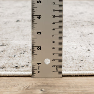 Homeroots 2' X 8' Ivory Grey Black Beige And Tan Abstract Power Loom Stain Resistant Runner Rug  Polyester 509553