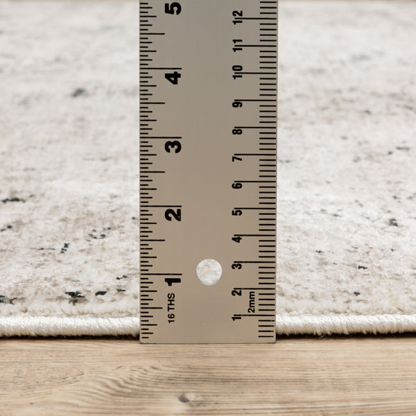 Homeroots 2' X 8' Ivory Grey Black Beige And Tan Abstract Power Loom Stain Resistant Runner Rug  Polyester 509553