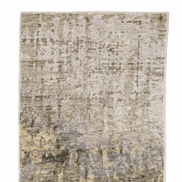 HomeRoots 2' Abstract Runner Rug in Beige Grey Ivory Tan Brown – Stain Resistant, Modern & Durable Design 2'3" x 7'6" 509559