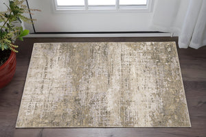 HomeRoots 2' Abstract Runner Rug in Beige Grey Ivory Tan Brown – Stain Resistant, Modern & Durable Design 3' x 5' 509560