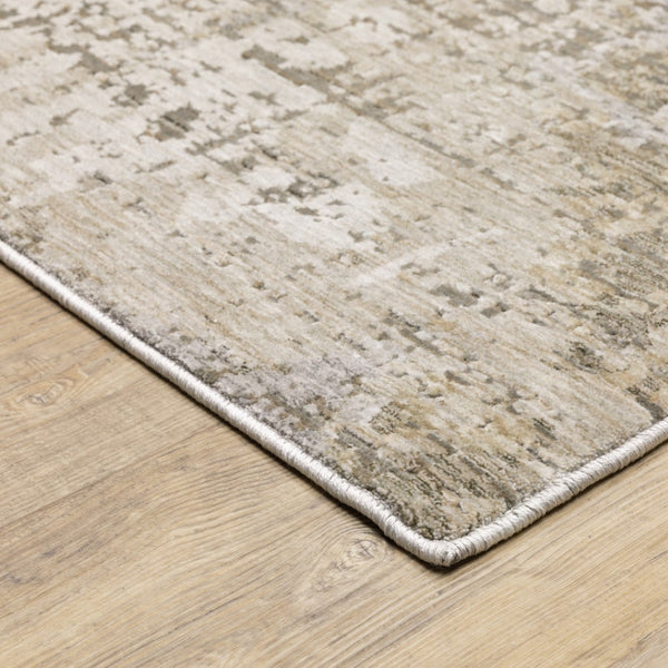 HomeRoots 2' Abstract Runner Rug in Beige Grey Ivory Tan Brown – Stain Resistant, Modern & Durable Design 5' X 8' 509561