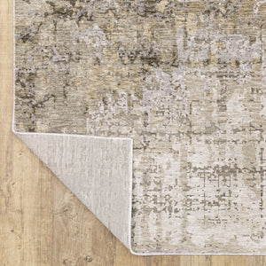 HomeRoots 2' Abstract Runner Rug in Beige Grey Ivory Tan Brown – Stain Resistant, Modern & Durable Design 8' X 11' 509563