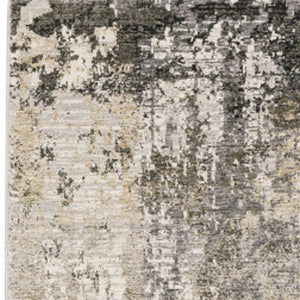 HomeRoots 2' Abstract Power Loom Runner Rug in Neutral Tones – Stain Resistant, Ideal for High-Traffic Areas 2'3" x 7'6" 509565