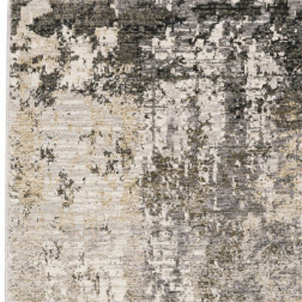 HomeRoots 2' Abstract Power Loom Runner Rug in Neutral Tones – Stain Resistant, Ideal for High-Traffic Areas 2'3" x 7'6" 509565