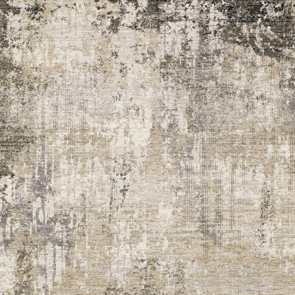 HomeRoots 2' Abstract Power Loom Runner Rug in Neutral Tones – Stain Resistant, Ideal for High-Traffic Areas 5' X 8' 509567