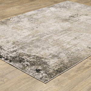 HomeRoots 2' Abstract Power Loom Runner Rug in Neutral Tones – Stain Resistant, Ideal for High-Traffic Areas 5' X 8' 509567