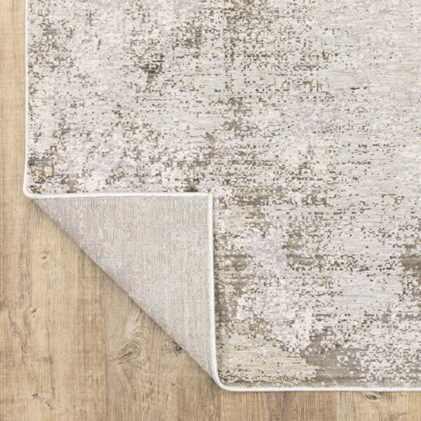 HomeRoots 2' Abstract Runner Rug in Beige, Ivory, Tan, Grey, and Brown - Stain Resistant for High-Traffic Areas 2'3" x 7'6" 509571