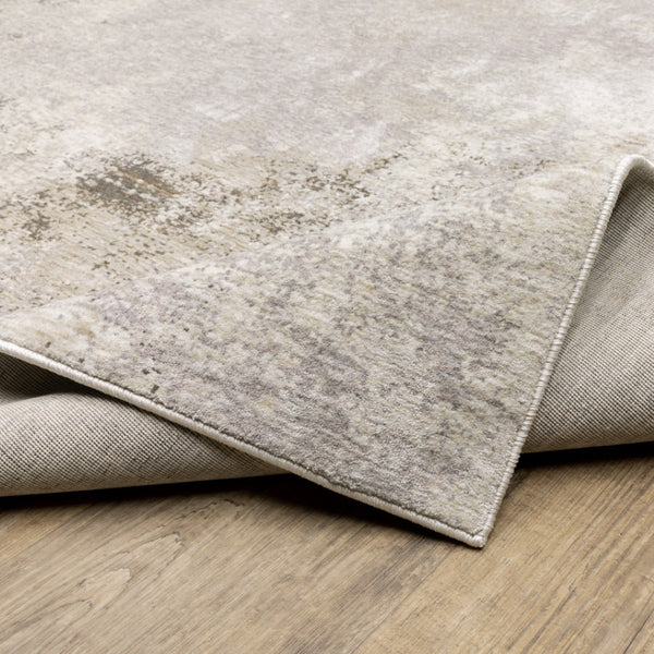 HomeRoots 2' Abstract Runner Rug in Beige, Ivory, Tan, Grey, and Brown - Stain Resistant for High-Traffic Areas 2'3" x 7'6" 509571