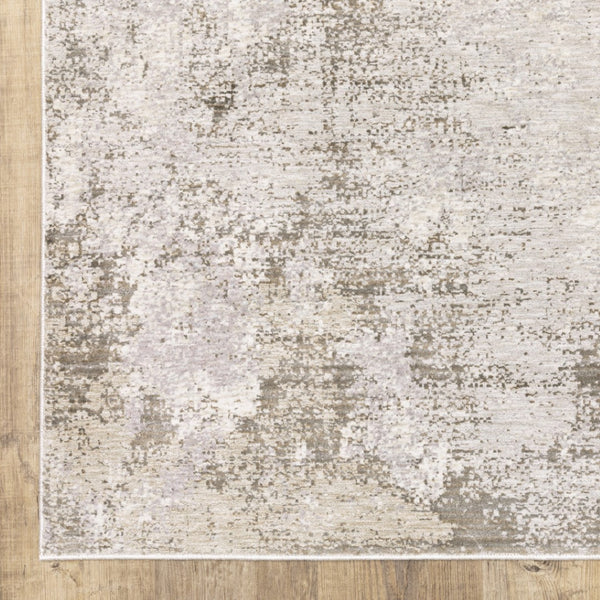 HomeRoots 2' Abstract Runner Rug in Beige, Ivory, Tan, Grey, and Brown - Stain Resistant for High-Traffic Areas 5' X 8' 509573