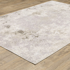 HomeRoots 2' Abstract Runner Rug in Beige, Ivory, Tan, Grey, and Brown - Stain Resistant for High-Traffic Areas 8' X 11' 509575