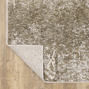 HomeRoots 2' Abstract Power Loom Runner Rug in Ivory, Grey, Tan, Brown & Beige - Stain Resistant & Stylish 2'3" x 7'6" 509589