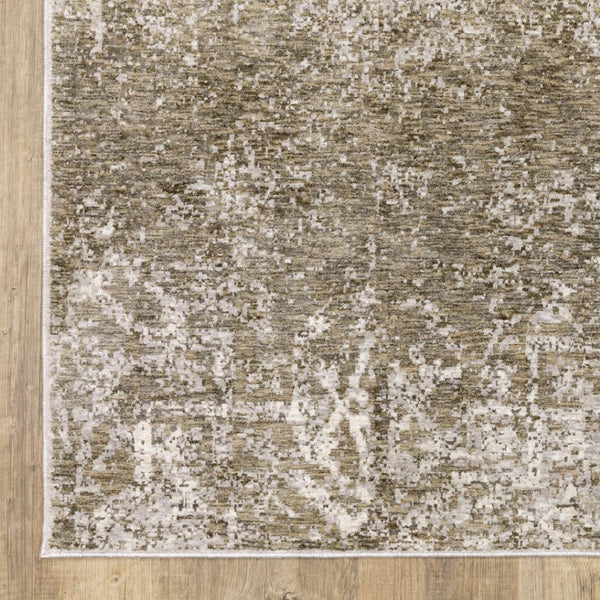 HomeRoots 2' Abstract Power Loom Runner Rug in Ivory, Grey, Tan, Brown & Beige - Stain Resistant & Stylish 2'3" x 7'6" 509589