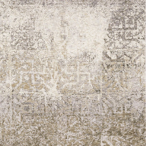 HomeRoots 2' Abstract Power Loom Runner Rug in Ivory, Grey, Tan, Brown & Beige - Stain Resistant & Stylish 7' X 10' 509592