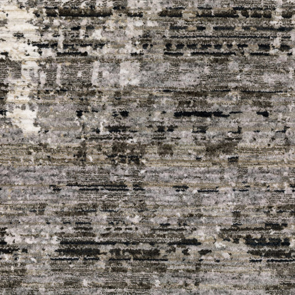 HomeRoots 8' Contemporary Gray and Beige Abstract Distressed Runner Rug for High-Traffic Entryways and Hallways 2'3" x 7'6" 509595