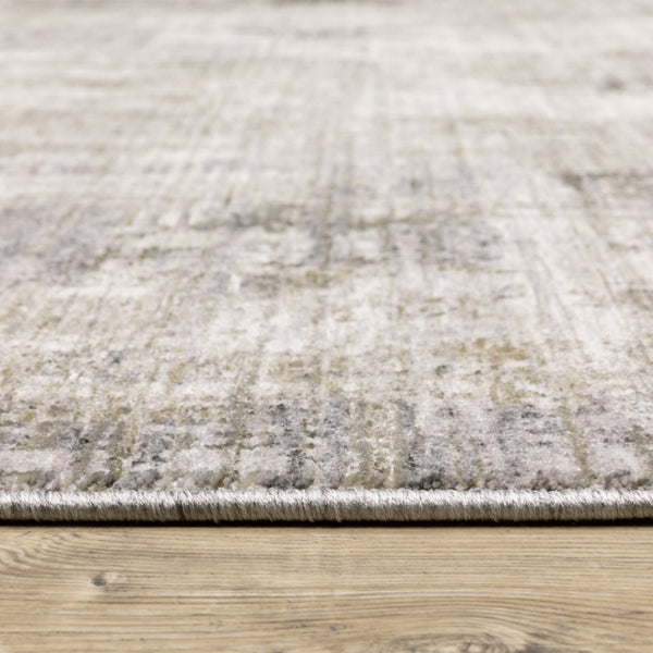 HomeRoots 8' Contemporary Gray and Beige Abstract Distressed Runner Rug for High-Traffic Entryways and Hallways 3' x 5' 509596