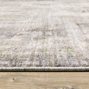 HomeRoots 8' Contemporary Gray and Beige Abstract Distressed Runner Rug for High-Traffic Entryways and Hallways 8' X 11' 509599