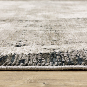 HomeRoots 2' Abstract Grey Ivory Charcoal Tan Black Beige Power Loom Runner Rug - Modern, Stain Resistant Design 7' X 10' 509610