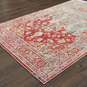 Homeroots 10' X 13' Grey And Orange Oriental Power Loom Stain Resistant Area Rug  Polypropylene 509630