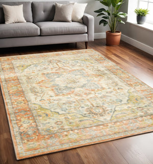 HomeRoots 2' Vibrant Abstract Power Loom Runner Rug - Stain Resistant, Easy-Care, Modern Design for High Traffic Areas 5' X 7' 509662
