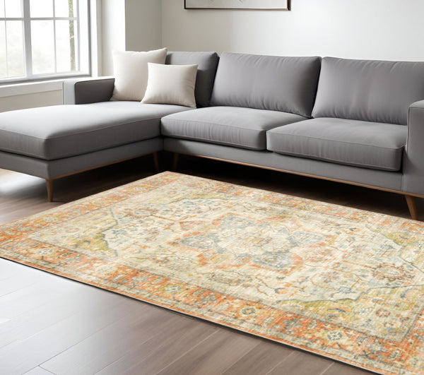 HomeRoots 2' Vibrant Abstract Power Loom Runner Rug - Stain Resistant, Easy-Care, Modern Design for High Traffic Areas 8' X 10' 509663