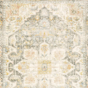 HomeRoots 2' Elegant Gray and Ivory Oriental Runner Rug - Stain Resistant, Ideal for Hallways and Entryways 8' X 10' 509669