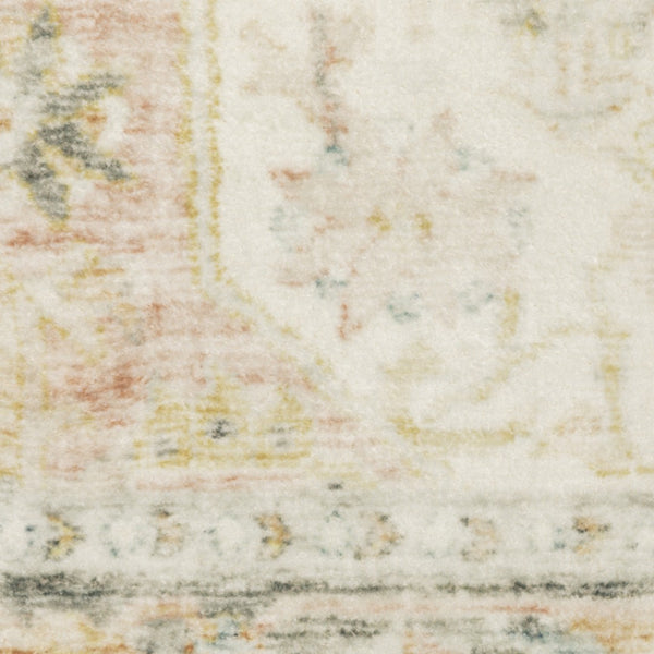 HomeRoots 2' Elegant Gray and Ivory Oriental Runner Rug - Stain Resistant, Ideal for Hallways and Entryways 8' X 10' 509669