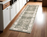 Stylish Gray & Ivory Oriental Runner Rug - Stain Resistant, Perfect for Homes with Kids & Pets