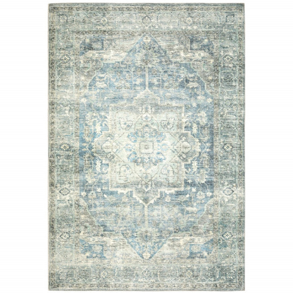 HomeRoots 2' Vibrant Abstract Power Loom Runner Rug - Stain Resistant, Easy-Care, Modern Design for High Traffic Areas 5' X 7' 509683