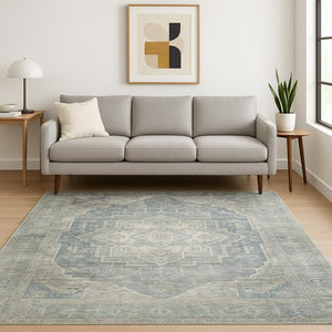 HomeRoots 2' Vibrant Abstract Power Loom Runner Rug - Stain Resistant, Easy-Care, Modern Design for High Traffic Areas 5' X 7' 509683