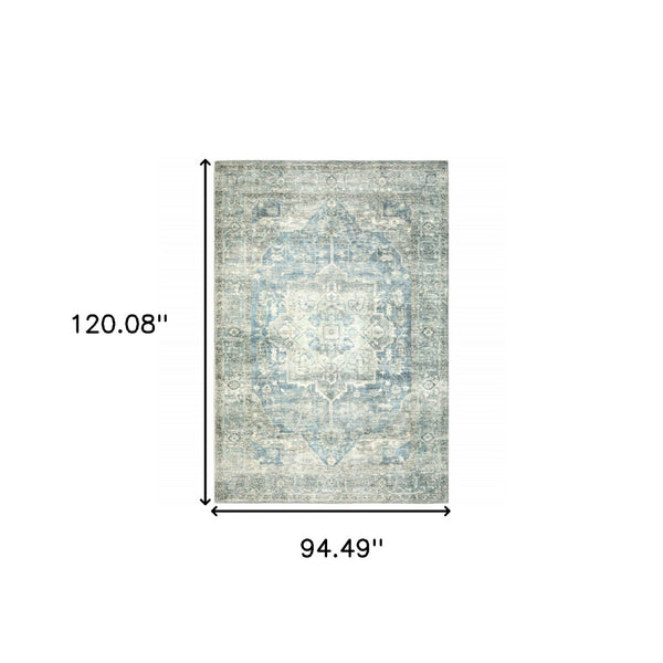 HomeRoots 2' Vibrant Abstract Power Loom Runner Rug - Stain Resistant, Easy-Care, Modern Design for High Traffic Areas 8' X 10' 509684