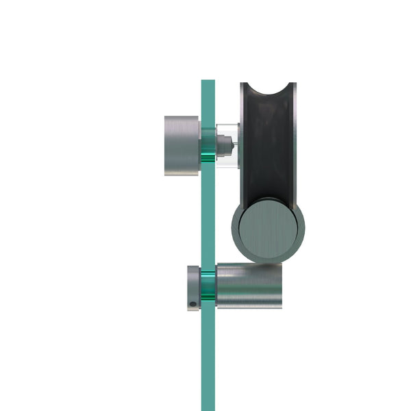 English Elm 25d06 Shower Door Hardware Kit with Handle Rollers Brackets and Anti-jump Knobs Brushed Nickel W1573P416176